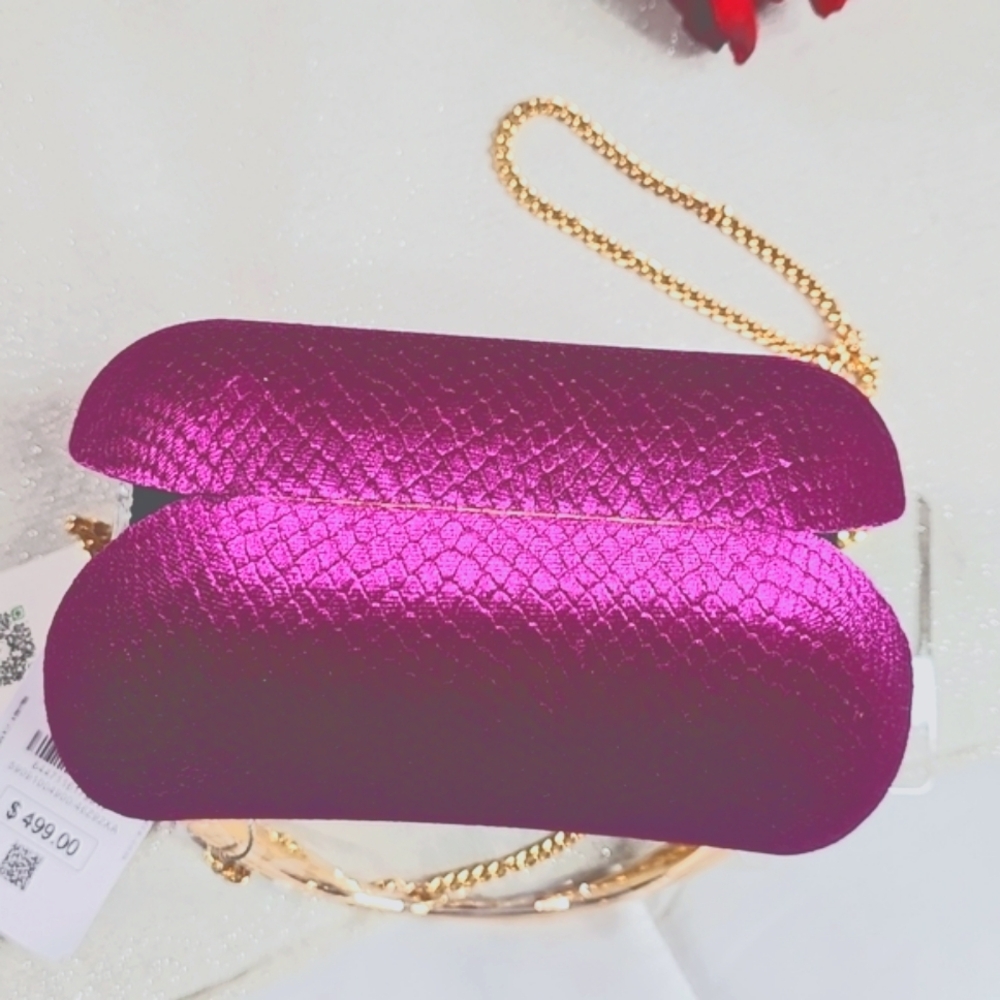 Bag Elegant Pink Velvet cross bag Elegant wear office wear career minimalist - Picture 4 of 16
